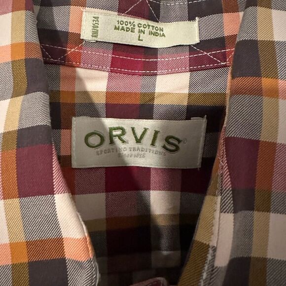 Orvis Men's Multicolor Plaid Shirt Long Sleeve Button Down -Large - Picture 6 of 6